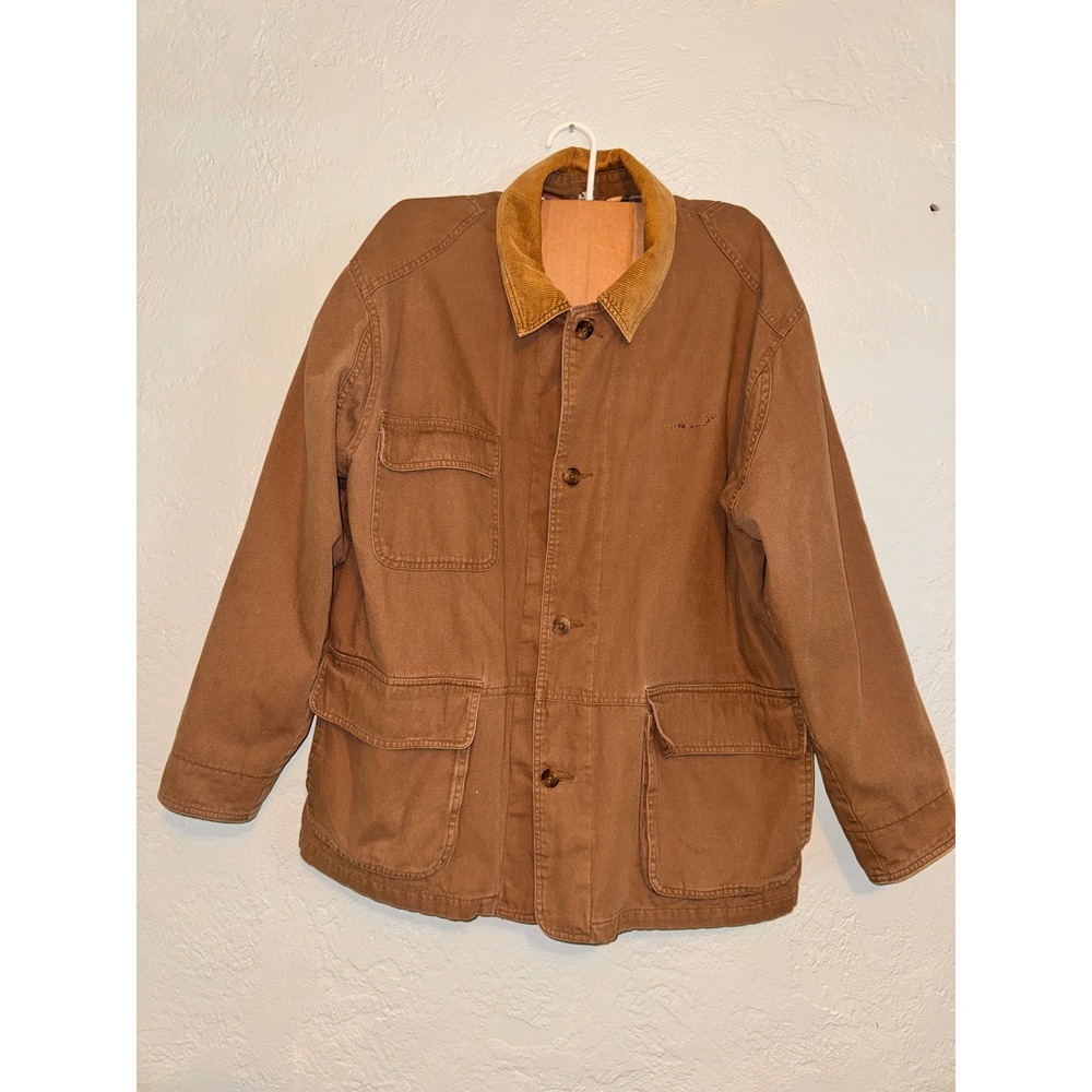 Mens Dunrooke Upstream Outdoor Advantage Vintage Canvas Barn Jacket Brown L
